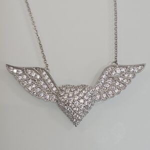 Angel's Heart Sterling Silver Espo 925 Necklace Cubic Zirconia